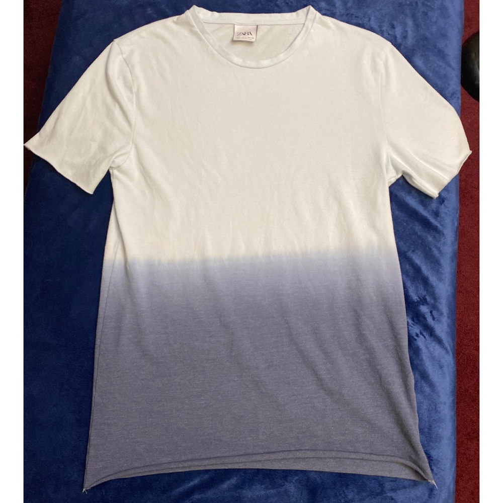White and Blue Gradient Small Zara Tshirt